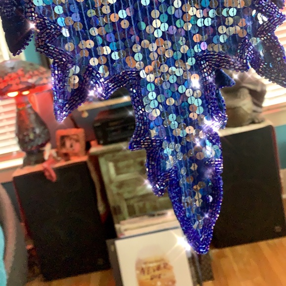 🦚 Vintage Silk & Sequin Top 🦚 - Picture 4 of 6